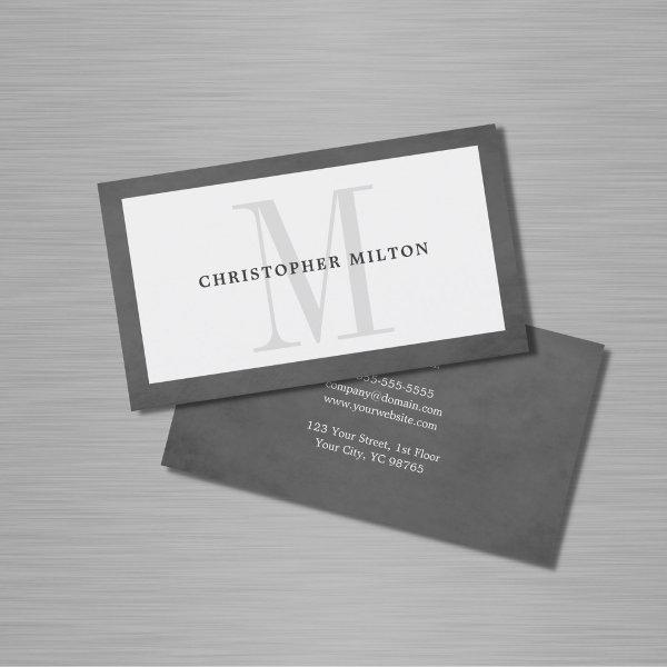 Modern Elegant Texture Grey Monogram Consultant