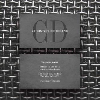 Modern Elegant Texture Grey Monogram Consultant