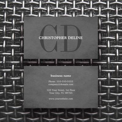 Modern Elegant Texture Grey Monogram Consultant