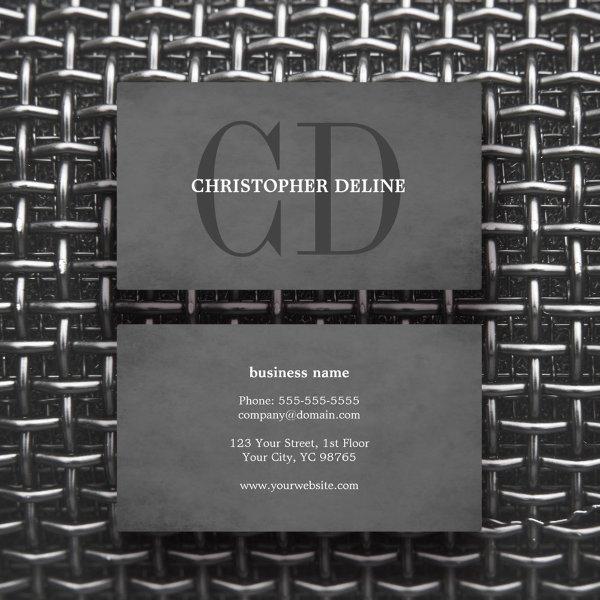 Modern Elegant Texture Grey Monogram Consultant
