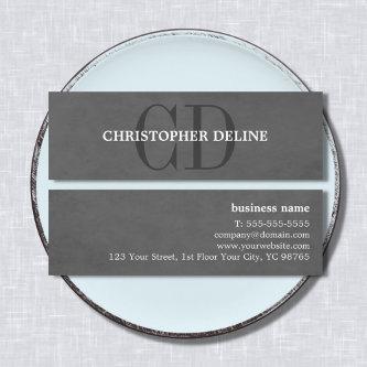 Modern Elegant Texture Grey Monogram Consultant Mini