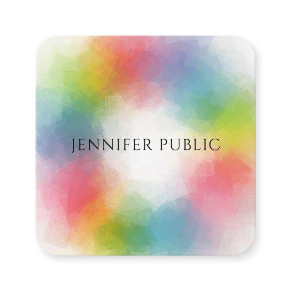 Modern Elegant Trendy Rainbow Colorful Template Square