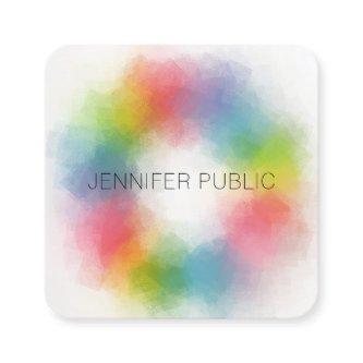 Modern Elegant Trendy Rainbow Colors Template Square