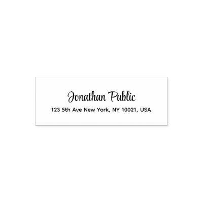 Modern Elegant Typography Name Text Return Address Self-inking Stamp