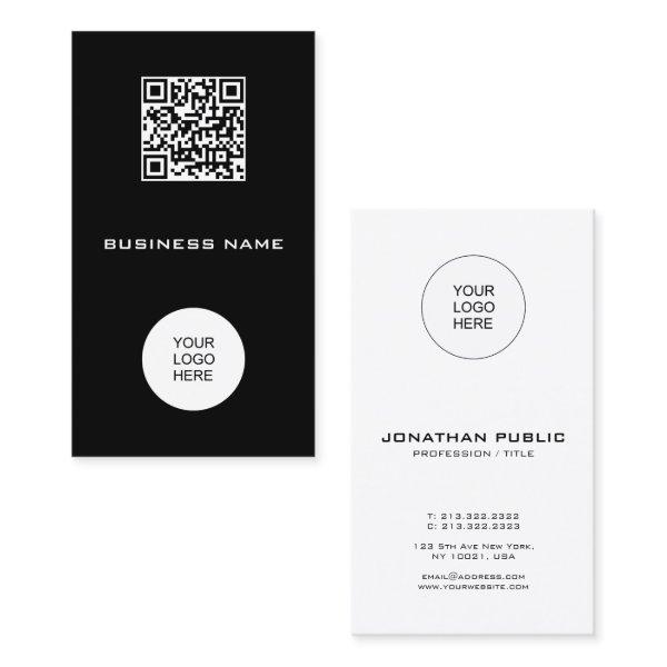 Modern Elegant Vertical Template Barcode QR Code