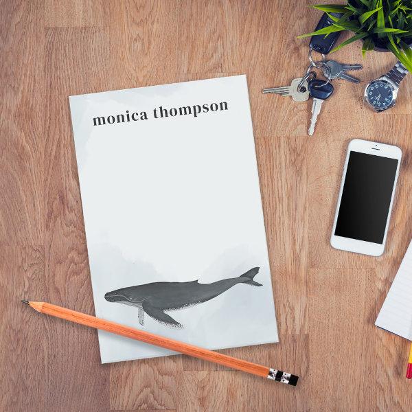 Modern Elegant Watercolor Humpback Whale Post-it Notes