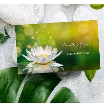 Modern Elegant White Lotus Gold  Yoga Instructor