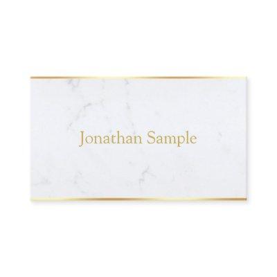 Modern Elegant White Marble Gold Text Template