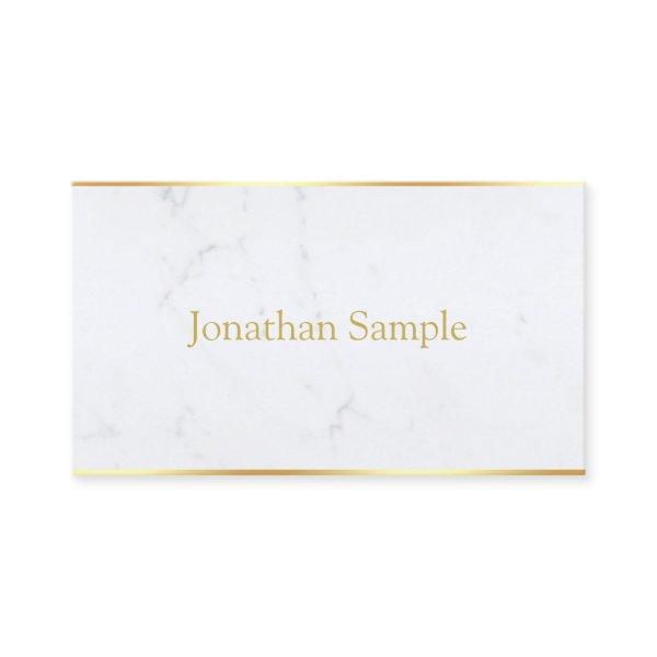 Modern Elegant White Marble Gold Text Template