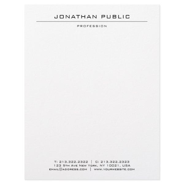 Modern Elegant White Simple Template Personalized Letterhead