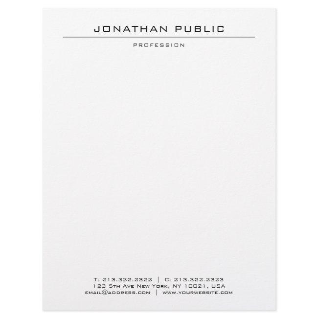 Modern Elegant White Simple Template Personalized Letterhead