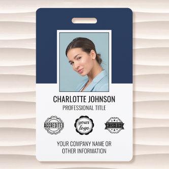 Modern Employee Business ID Security Blue Badge