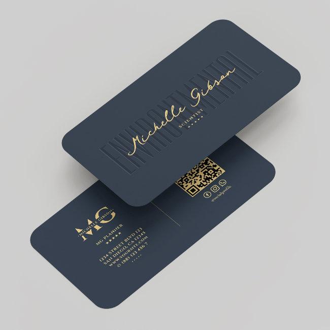 Modern Environmental Scientist Monogram Blue