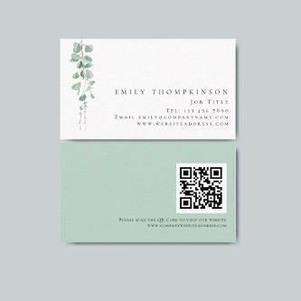 Modern Eucalyptus QR Code Any Profession