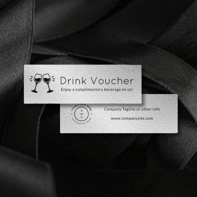 Modern Event Business Logo Silver Drink Voucher Mini