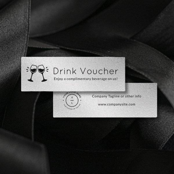 Modern Event Business Logo Silver Drink Voucher Mini