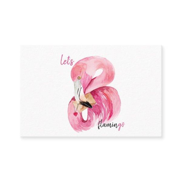 Modern Exotic Pink Let's Flamingo Watercolor