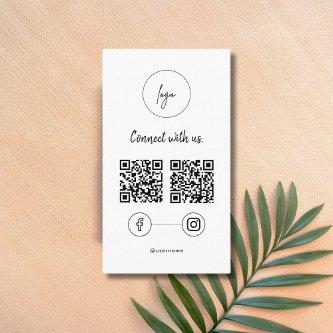 Modern Facebook Instagram QR Code Connect With Us