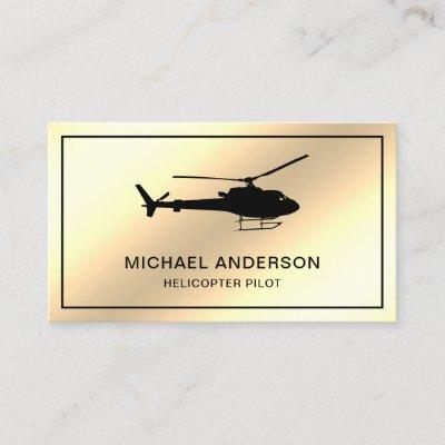 Modern Faux Cream Gold Foil Helicopter Pilot