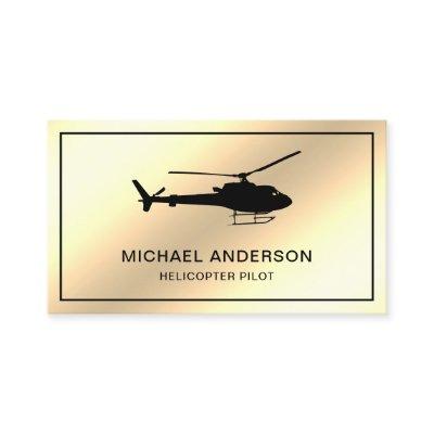 Modern Faux Cream Gold Foil Helicopter Pilot