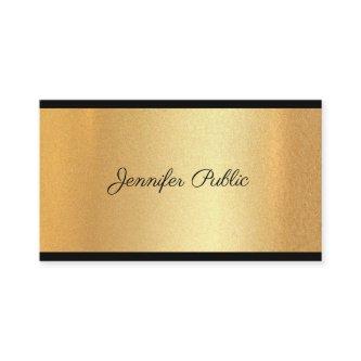 Modern Faux Gold Hand Script Text Chic Calligraphy