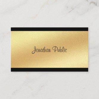 Modern Faux Gold Hand Script Text Cool Calligraphy