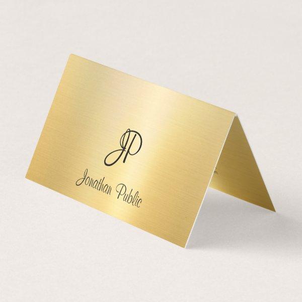 Modern Faux Gold Handwritten Script Monogram