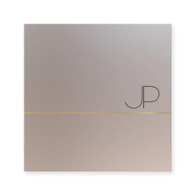 Modern Faux Gold Silver Monogram Elegant Square
