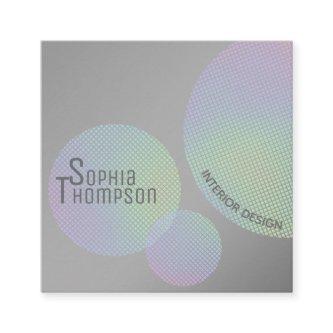 Modern Faux Holographic Rainbow Circles Square