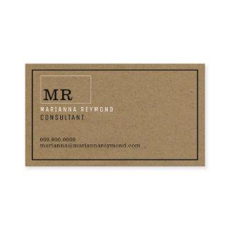 modern faux kraft contact-card consultant calling card