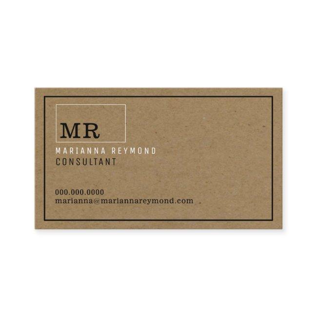modern faux kraft contact-card consultant calling card