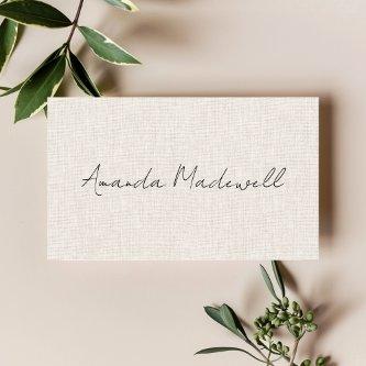 Modern Faux Linen Signature Script Name