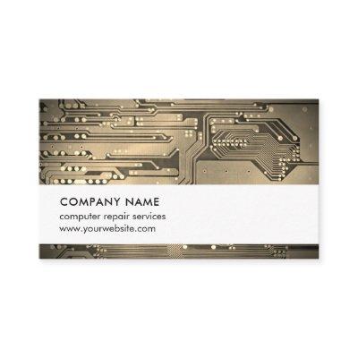 Modern Faux Metal Circuit Board Computer Repair