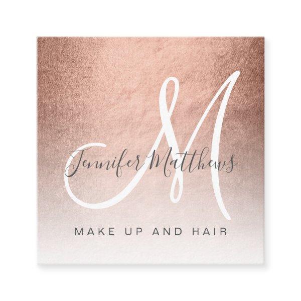 Modern Faux Rose Gold Abstract Makeup Artist Square