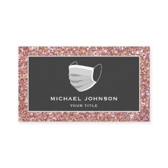 Modern Faux Rose Gold Glitter Face Mask