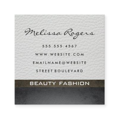 Modern Faux White Leather with Chic Texture Square