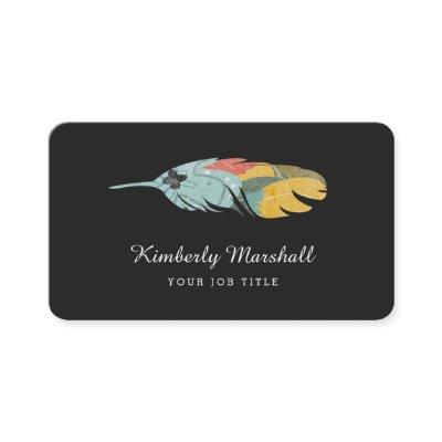 Modern Feather  / Gray Aqua