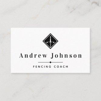 Modern Fencing Logo Coach Instructor Fencer Sports