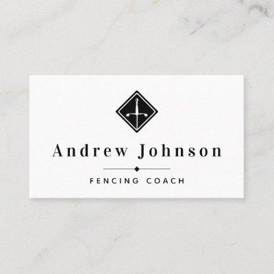 Modern Fencing Logo Coach Instructor Fencer Sports