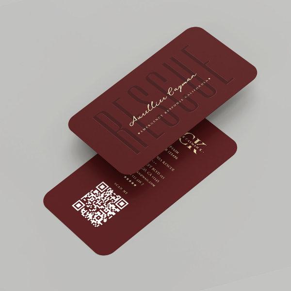 Modern Firefighter Fire Rescue Dark Red Monogram