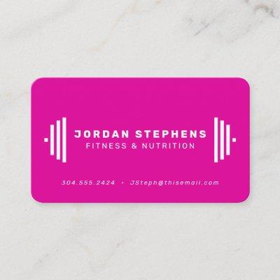 Modern fitness trainer coach bright magenta pink