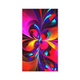 Modern Floral Abstract Art Red Blue Pattern #07