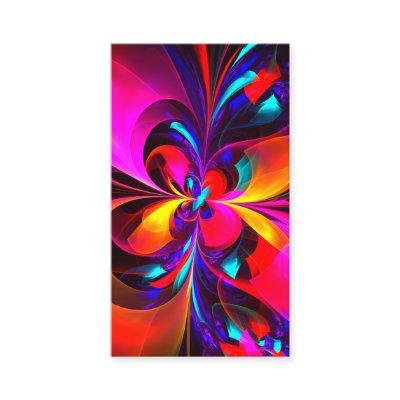 Modern Floral Abstract Art Red Blue Pattern #07