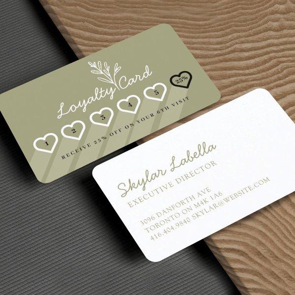 Modern Floral Botanic Line-art Branch Loyalty Card