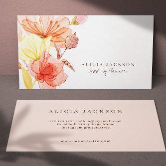 Modern floral pastel watercolor wedding planner