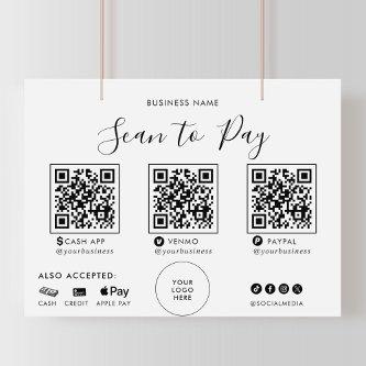 Modern Formal Calligraphy QR Scan to Pay Sign