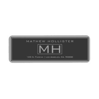 Modern Framed Grey & Dark Grey Professional Label