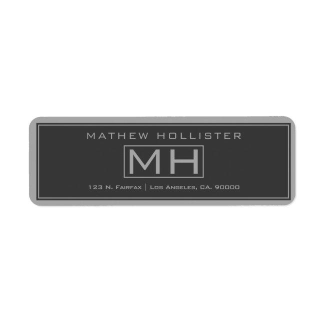 Modern Framed Grey & Dark Grey Professional Label