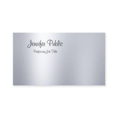 Modern Freehand Script Silver Look Minimalistic
