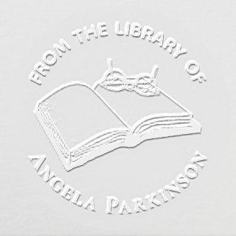 Modern From The Library Of  Library Book Glasses Embosser